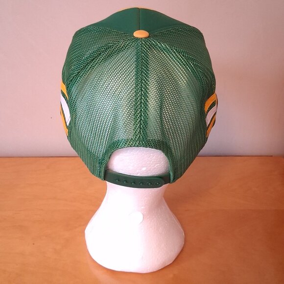 Vintage 1989 ABC National Bowling Tournament Wichita Green 3 Stripe Trucker Hat - Picture 4 of 12